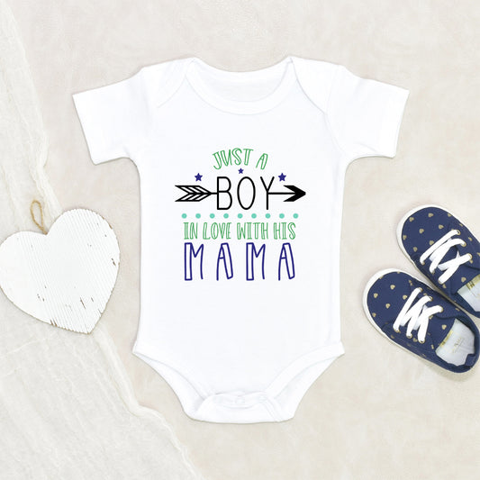 Boys Mother's Day Onesie - Just a Boy Who Loves His Mama Onesie - Mother's Day Onesie