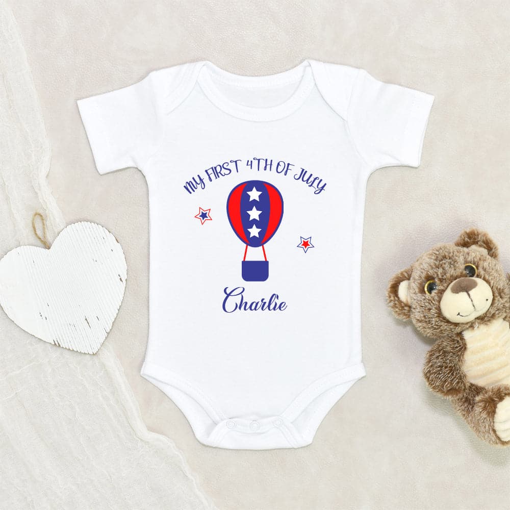 4th Of July Onesie - My First 4th Of July Boy Onesie - Cute Personalized Fourth Of July Onesie