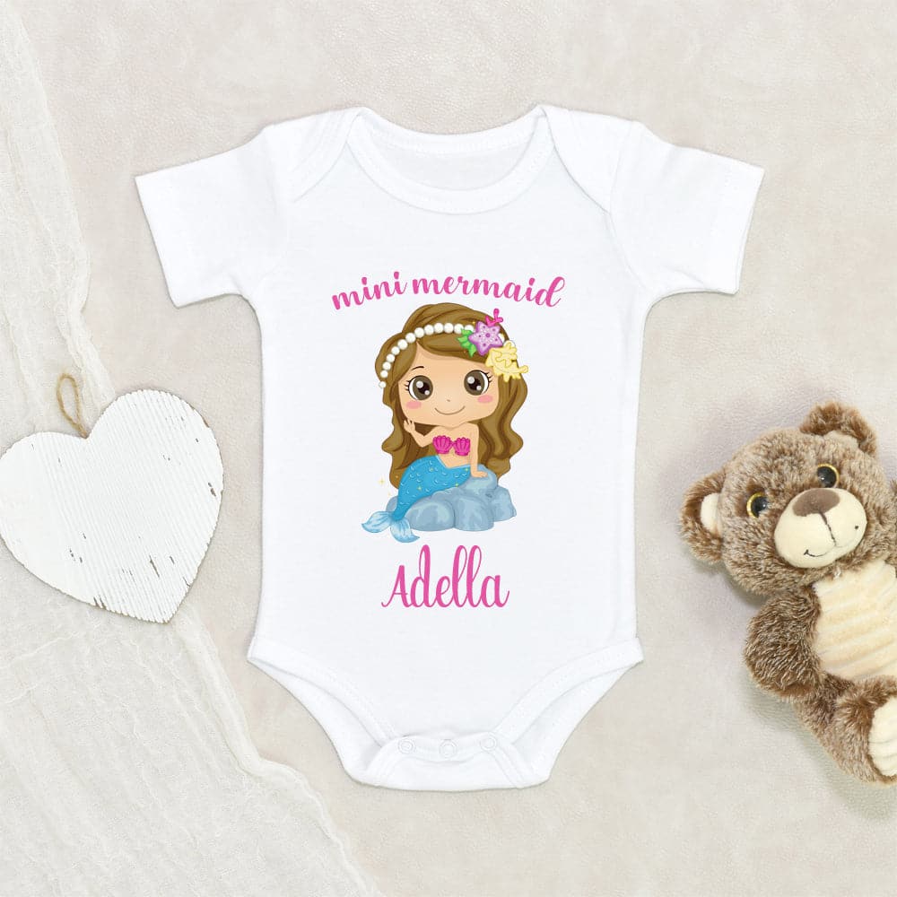 Ocean Onesie - Mermaid Themed Onesie - Mermaid Onesie - Personalized Name Onesie - Mermaid Baby Onesie