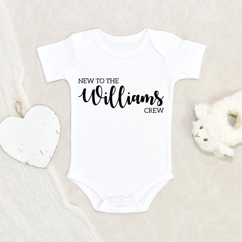 Pregnancy Announcement Onesie - Custom Onesie - New To The Crew Onesie - Baby Reveal Onesie - New To The Crew Baby Onesie - New Baby Onesie - Pregnancy Reveal Onesie