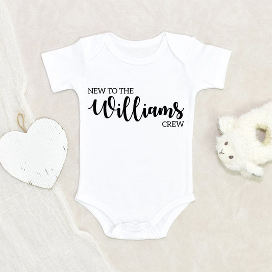 Pregnancy Announcement Onesie - Custom Onesie - New To The Crew Onesie - Baby Reveal Onesie - New To The Crew Baby Onesie - New Baby Onesie - Pregnancy Reveal Onesie