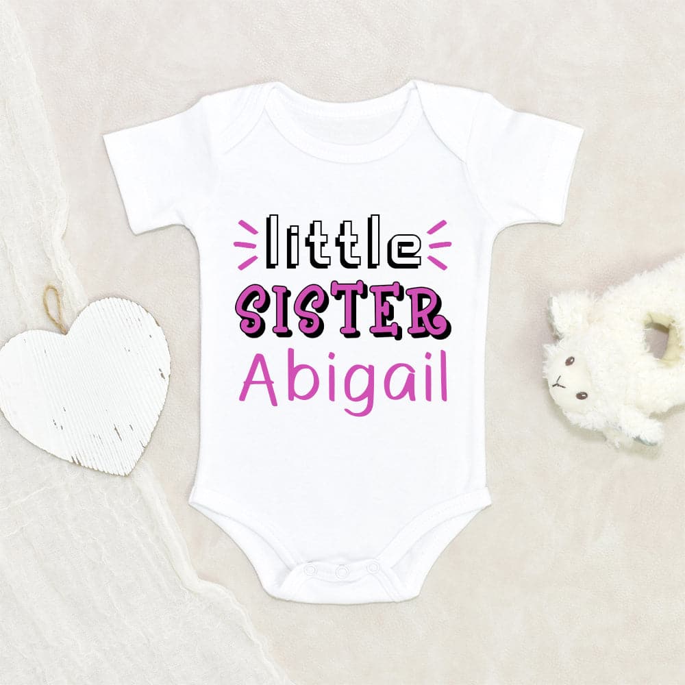 Personalized Birthday Gift - Personalized Girls Name Onesie - Little Sister Onesie - Little Sister Baby Clothes