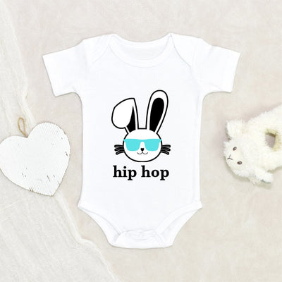 Funny Bunny Baby Clothes - Cute Hipster Easter Boys Onesie - Cute Easter Boys Gift - Hip Hop Boy Onesie