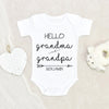 Grandparent Pregnancy Announcement Onesie - Cute Grandma & Grandpa Baby Onesie - Hello Grandma and Grandpa Onesie - Pregnancy Announcement Onesie
