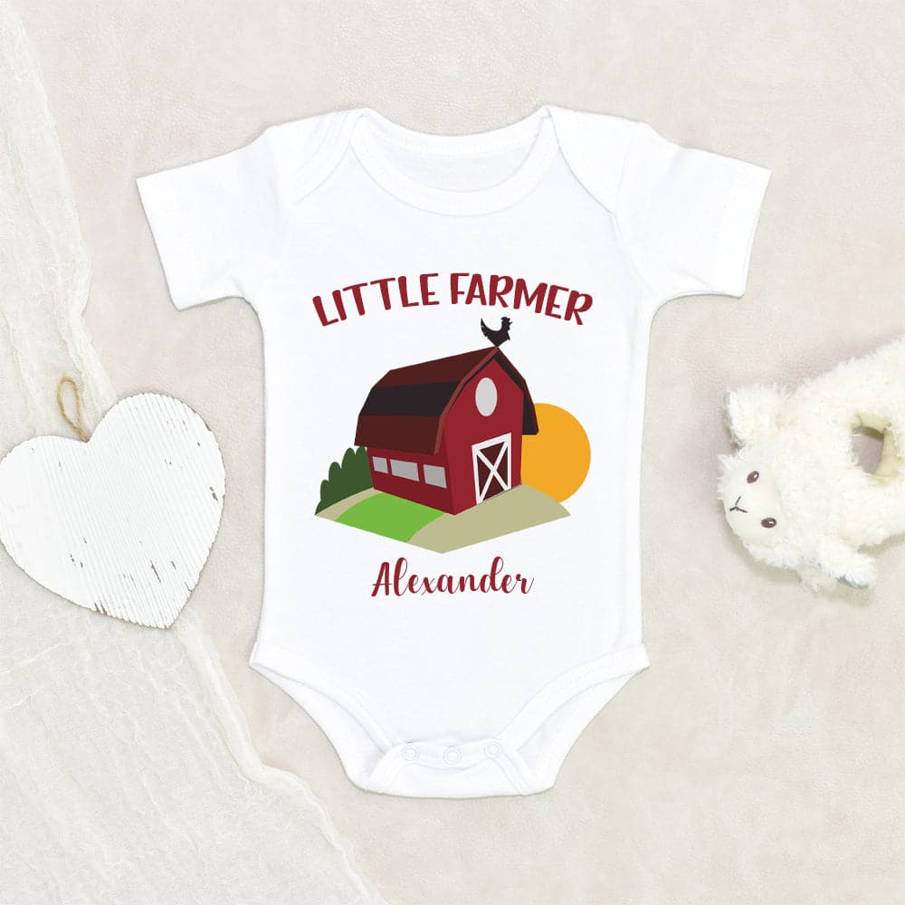 Cute Boys Onesie - Boho Baby Onesie - Little Farmer Personalized Onesie - Baby Shower Gift - Customized Onesie - Custom Baby Clothes