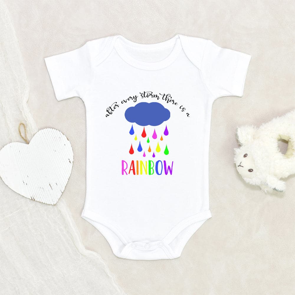 It Takes Both Rain & Shine To Make A Rainbow IVF Onesie - Sibling Memorial Onesie - Rainbow Baby Pregnancy Announcement