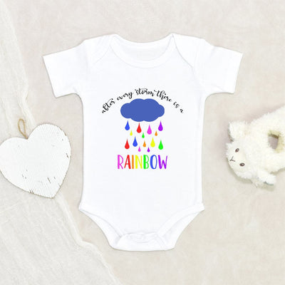 It Takes Both Rain & Shine To Make A Rainbow IVF Onesie - Sibling Memorial Onesie - Rainbow Baby Pregnancy Announcement