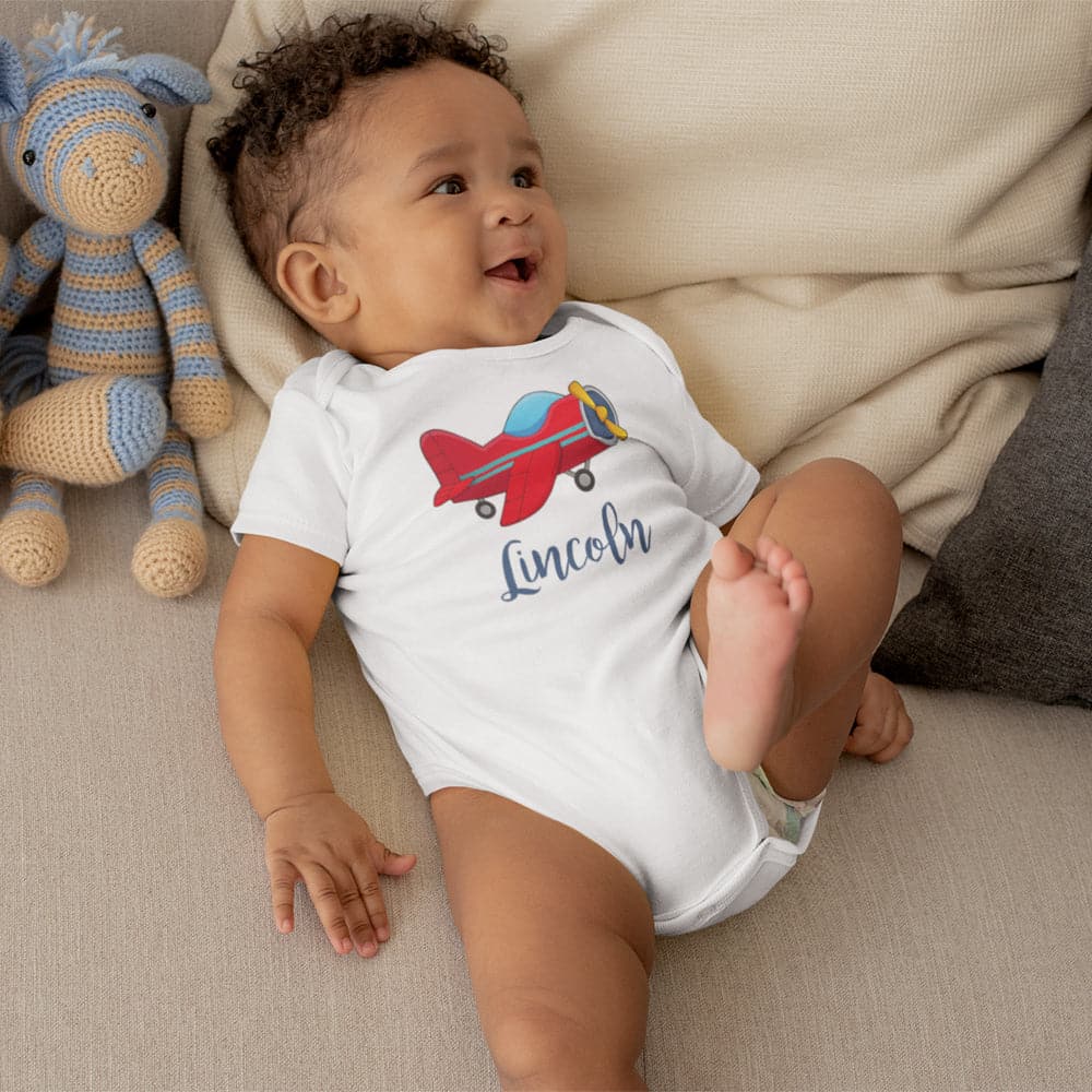 Personalized Airplane Shirt - Name Toddler Shirt - Custom Baby Boy, Name Onesie