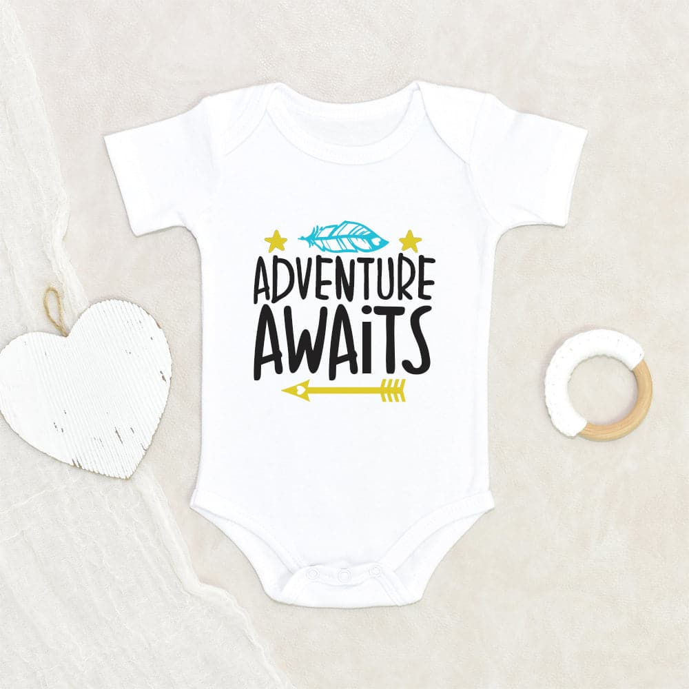 Scandinavian Baby Boy Onesie - Adventure Awaits Onesie - Baby Boy Onesie - Cute Boy Baby Onesie - Boho Baby Onesie