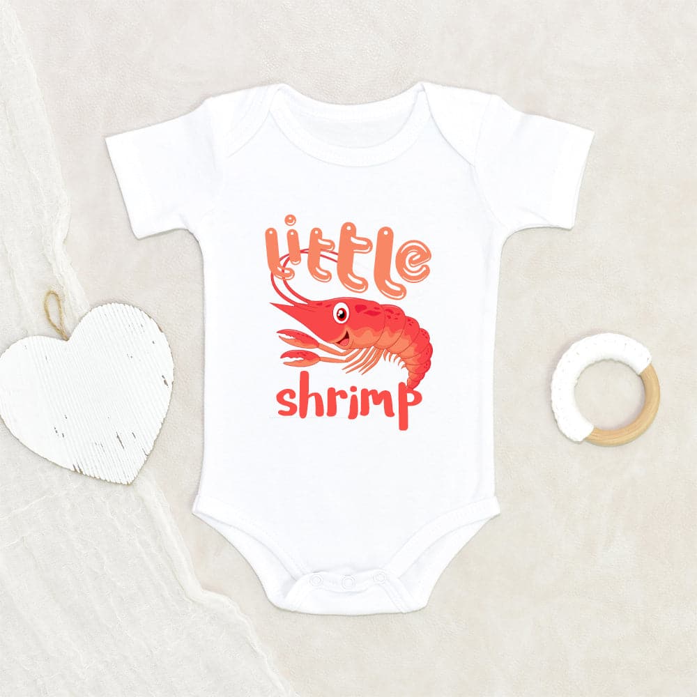 Seafood Baby Onesie - Little Shrimp Baby Onesie - Cute Little Shrimp Onesie - Cute Southern Baby Onesie