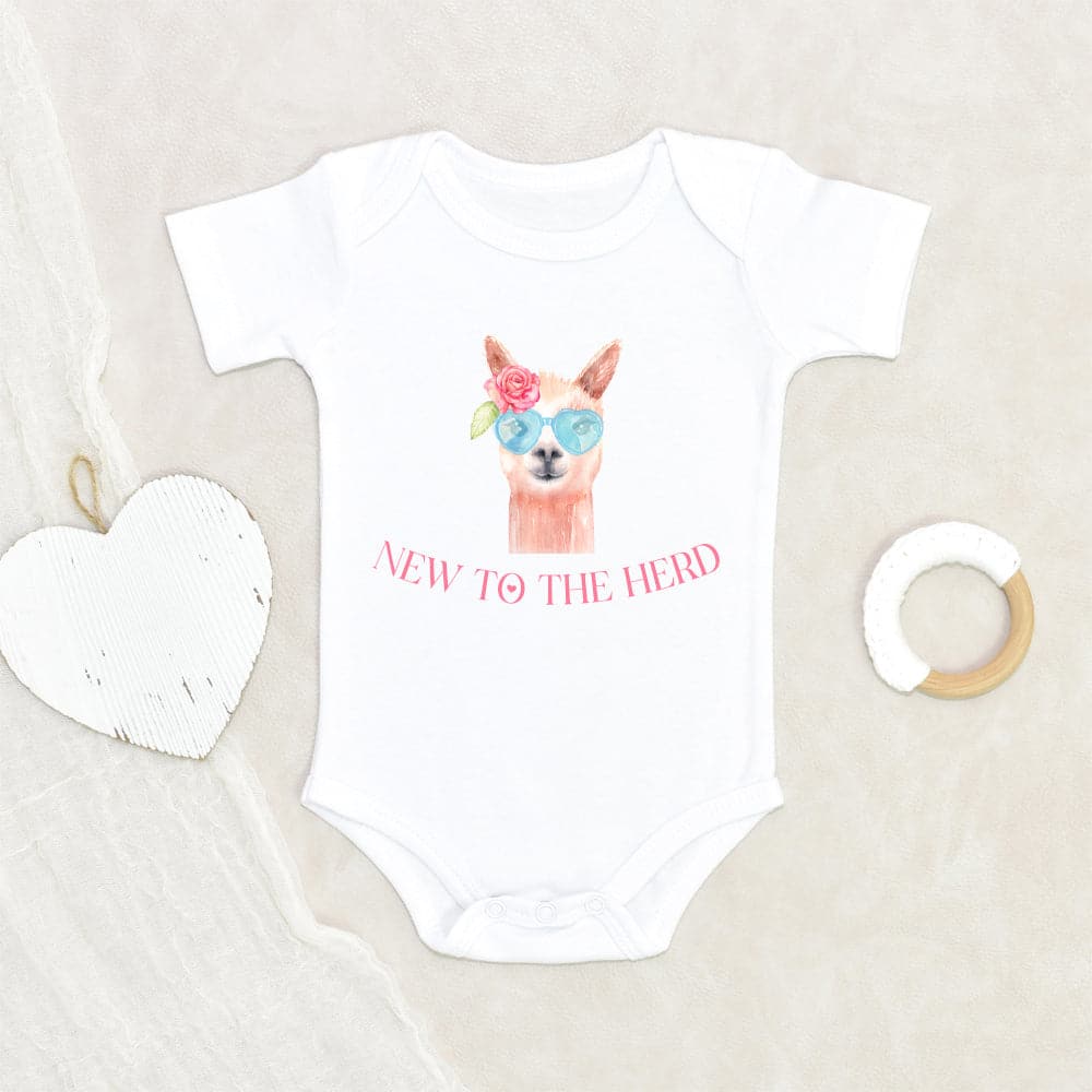 New to the Herd Girl Onesie - Cow Onesie - Baby Girl Farm Onesie - Country Baby - Cow Baby Girl Shower Gift