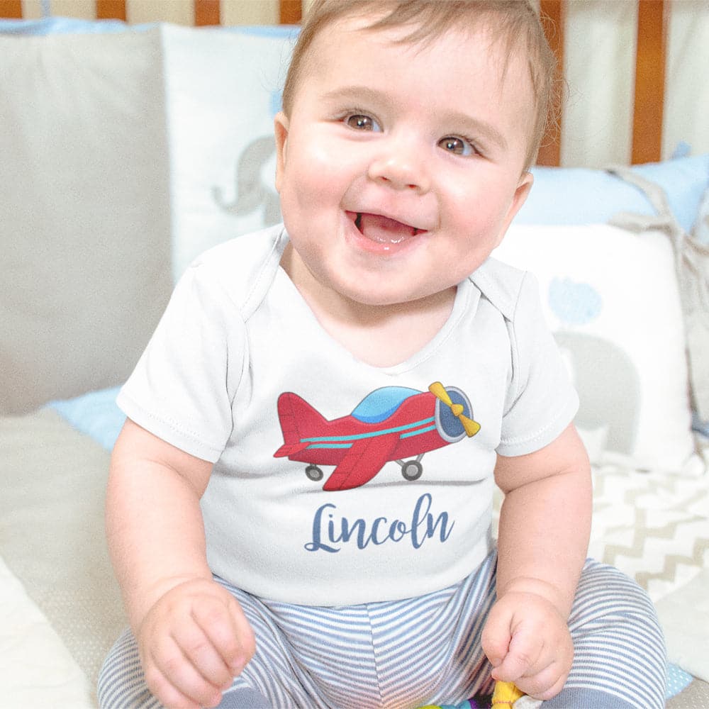 Personalized Airplane Shirt - Name Toddler Shirt - Custom Baby Boy, Name Onesie