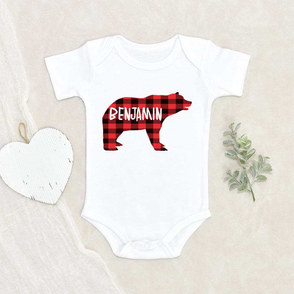 Outdoor Girl Baby Onesie - Baby Bear Onesie - Baby Boy Onesie - Baby Shower Gift - Personalized Bear Baby Onesie