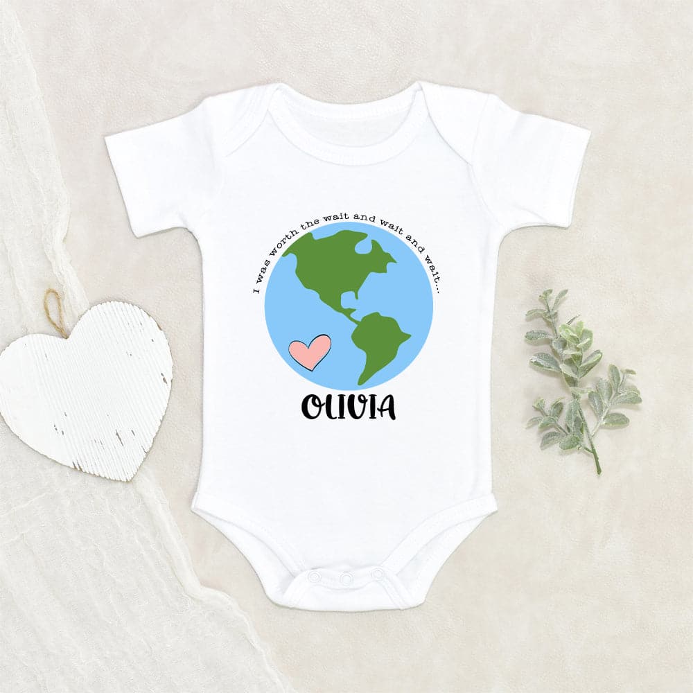 Personalized Baby Onesie - Custom Baby Onesie - Adoption Onesie - Worth The Wait Personalized Adoption Onesie