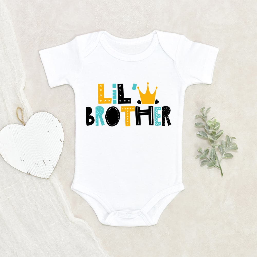 Baby Boy Brother Announcement Onesie - Lil' Brother Onesie - Little Brother Baby Onesie Gift