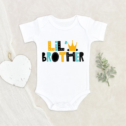 Baby Boy Brother Announcement Onesie - Lil' Brother Onesie - Little Brother Baby Onesie Gift