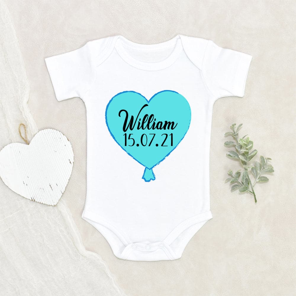 Name Announcement Custom Onesie - Baby's Name And Birthday Onesie - Newborn Personalization Onesie - Pregnancy Reveal Onesie