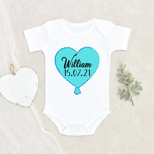 Name Announcement Custom Onesie - Baby's Name And Birthday Onesie - Newborn Personalization Onesie - Pregnancy Reveal Onesie