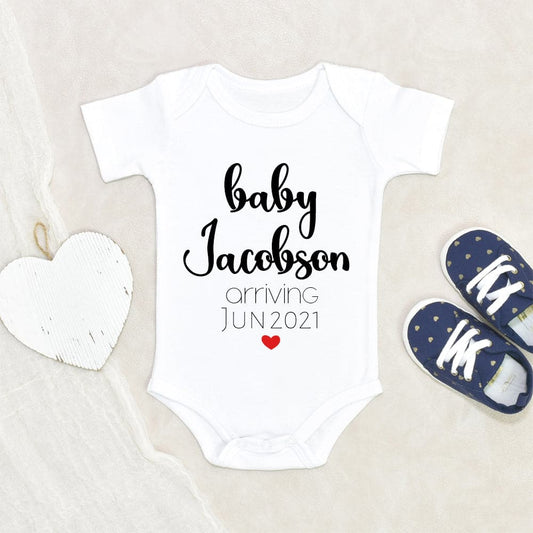 Custom Baby Announcement Onesie - Custom Last Name Onesie - Pregnancy Announcement Baby Reveal Onesie - Pregnancy Announcement Onesie - Pregnancy Reveal Onesie