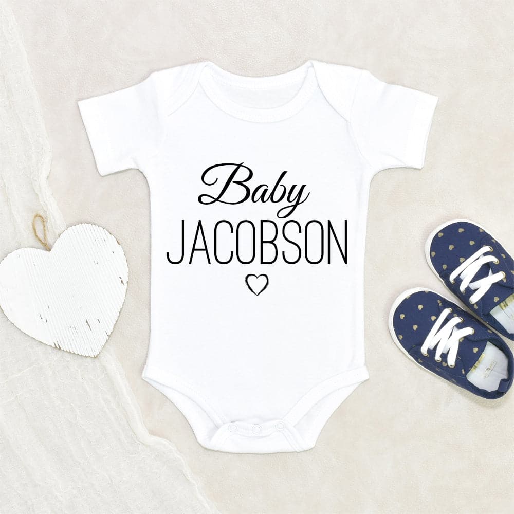 Pregnancy Announcement Onesie - Personalized Onesie - Personalized Last Name Baby Onesie - Unisex Baby Onesie