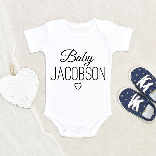 Pregnancy Announcement Onesie - Personalized Onesie - Personalized Last Name Baby Onesie - Unisex Baby Onesie