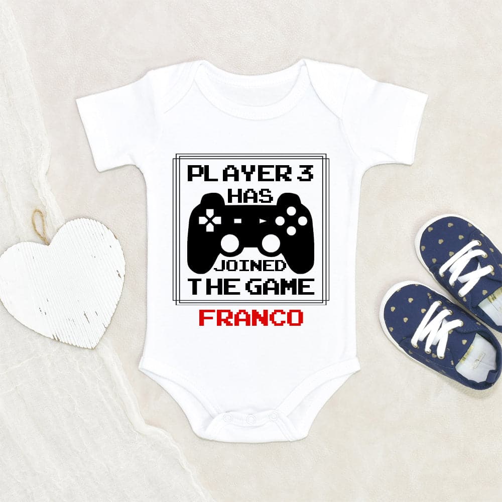 Baby Shower Gift - Pregnancy Reveal Onesie - Player 3 Has Entered the Game Onesie - Third Baby Onesie - 3rd Baby Announcement Onesie