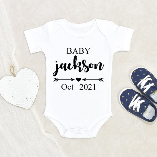 Pregnancy Reveal - Baby Announcement Onesie - Personalized Last Name Baby Onesie - Pregnancy Announcement Onesie - Baby Onesie Announcement