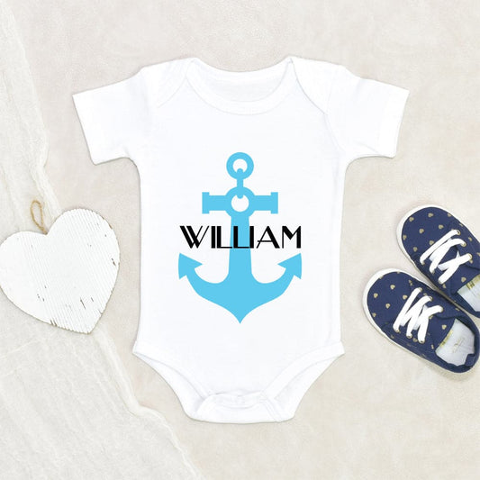Nautical Theme Onesie - Baby Shower Gift - Nautical Boys Personalized Onesie - Custom Baby Onesie - Cute Boy Onesie - Boy Name Onesie