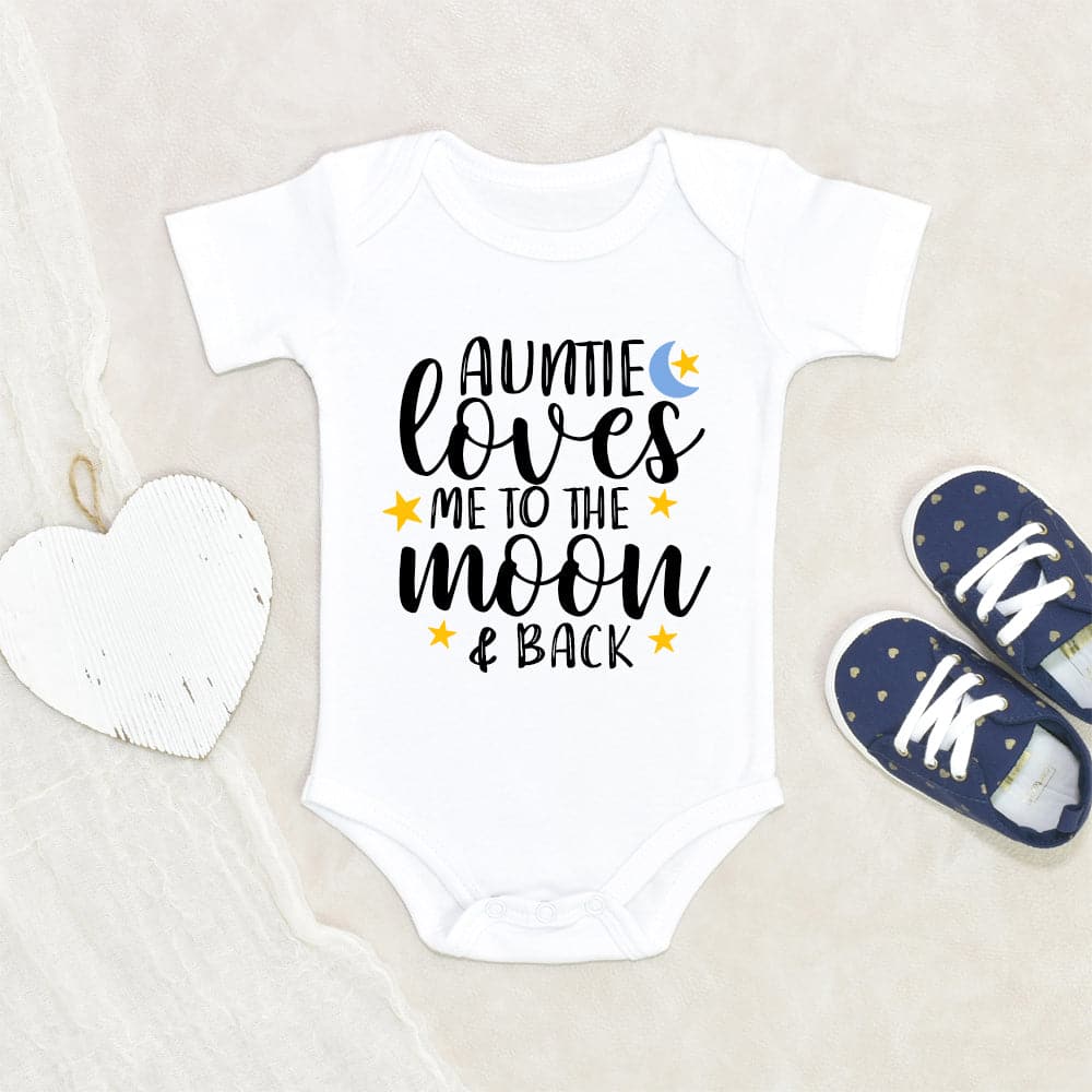 Auntie Baby Onesie - My Auntie Loves Me To The Moon And Back Onesie - Aunt Baby Clothes