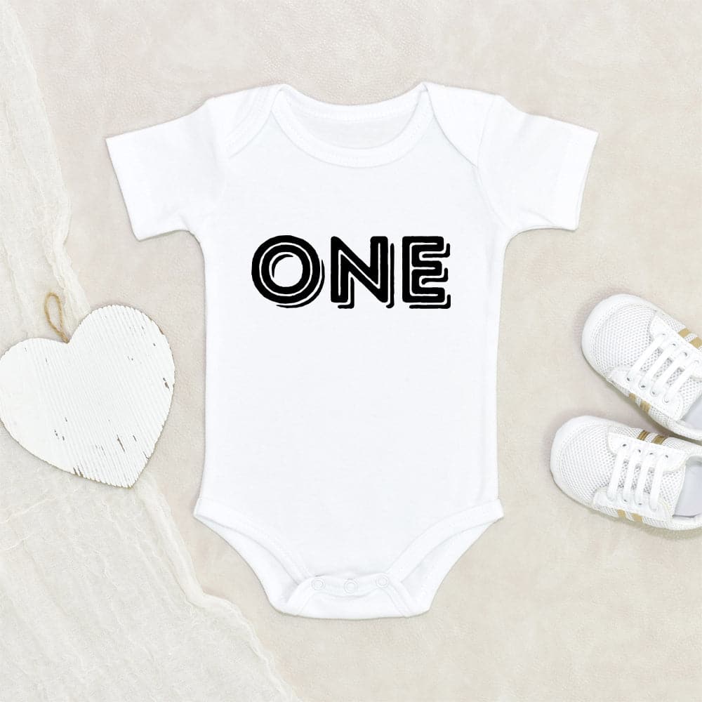 First Birthday Boy Modern Onesie - 1st Birthday Onesie - First Birthday Boy Onesie - Cute One Birthday