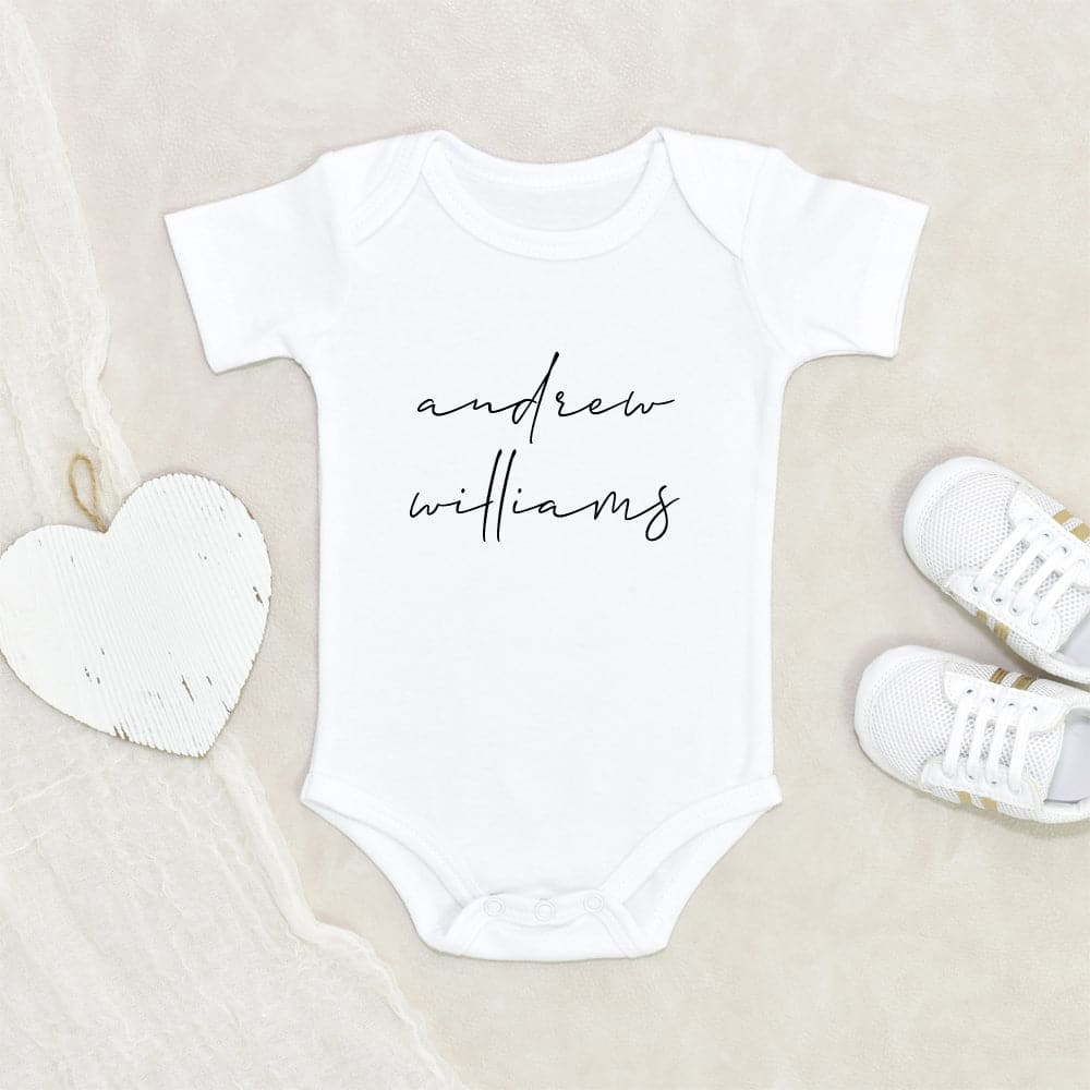 Custom Name Onesie - Baby Announcement Onesie - Personalized Name Onesie - Custom Onesie