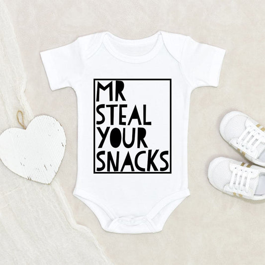 Funny Snack Baby Onesie - Mr Steal Your Snacks Onesie - Snack Onesie - Funny Baby Boy Onesie
