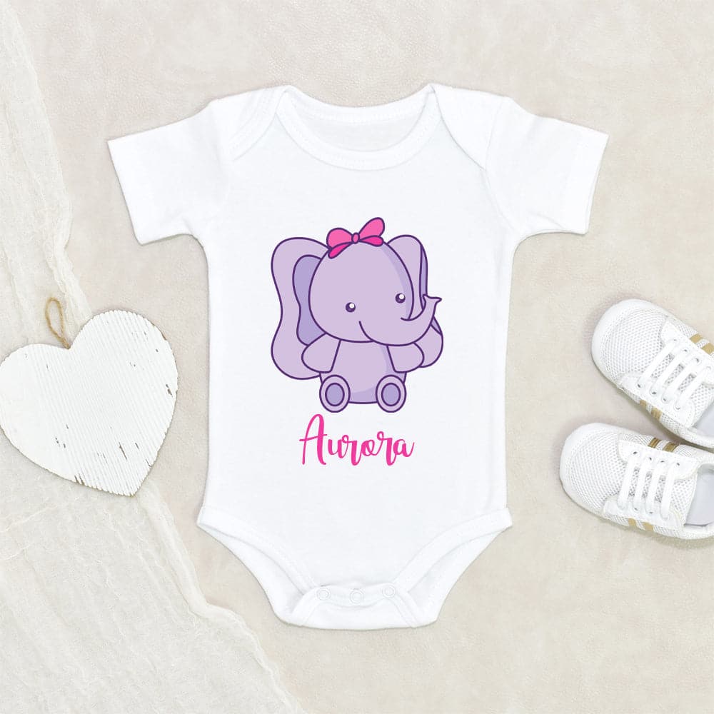 Elephant Onesie – Cute Baby Onesie - Baby Elephant Onesie – Personalized Elephant Baby Onesie – Elephant Baby Shower Gift
