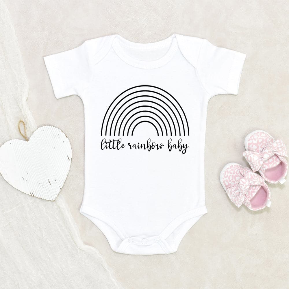 Black Rainbow Baby Onesie - Little Rainbow Baby Onesie - Modern Rainbow Baby Clothes - Rainbow Baby Onesie