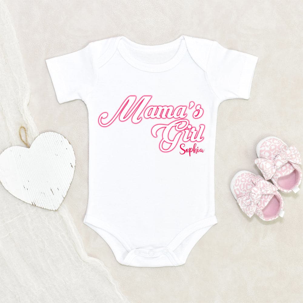 Mothers Day Baby Girl Onesie - Mamas Girl Onesie - Mama's Girl Onesie - Personalized Baby Girl Onesie