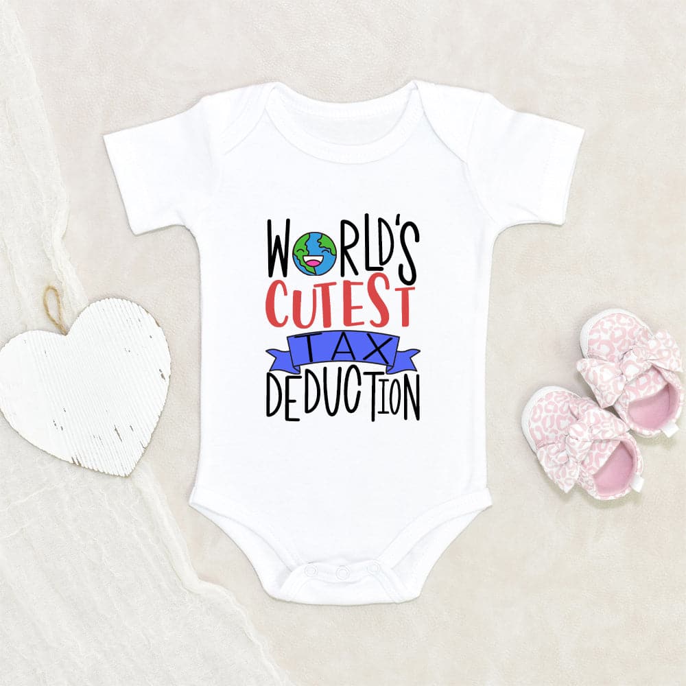 Baby Shower Gift - World's Cutest Tax Deduction Onesie - Pregnancy Reveal Onesie - Funny Baby Onesie - Pregnancy Announcement Onesie