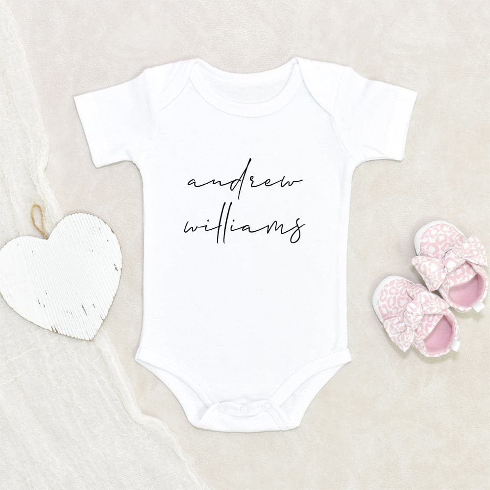 Custom Name Onesie - Baby Announcement Onesie - Personalized Name Onesie - Custom Onesie
