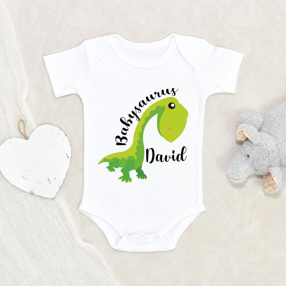 Funny Baby Clothes - Boho Baby Onesie - Boy Name Onesie - Babysaurus Baby Name Personalized Onesie - Customized Onesie - Cute Onesie