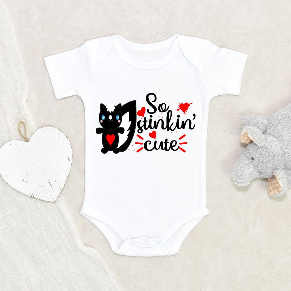 Valentines Skunk Onesie - So Stinkin Cute Onesie - Cute Valentines Day Onesie