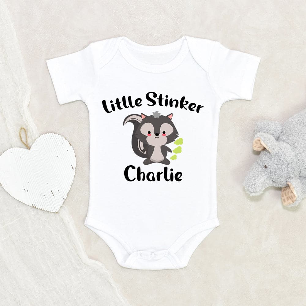 Funny Skunk Baby Onesie - Skunk Baby Onesie - Little Stinker Baby Onesie - Little Stinker Onesie - Personalized Skunk Onesie