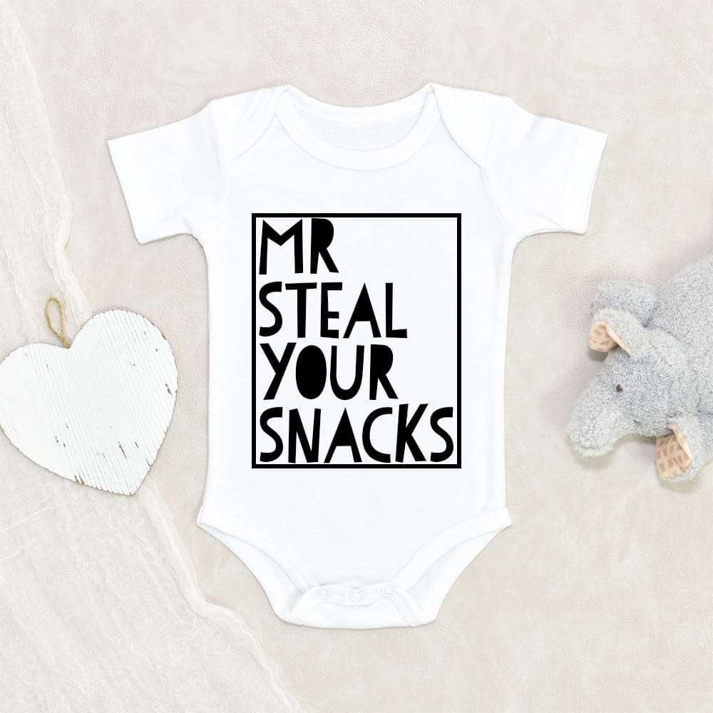 Funny Snack Baby Onesie - Mr Steal Your Snacks Onesie - Snack Onesie - Funny Baby Boy Onesie