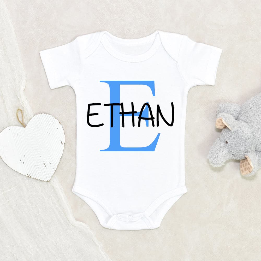 Custom Name Onesie - Personalized Baby Clothes - Blue Personalized Baby Boy Name Onesie - Boy Coming Home Onesie