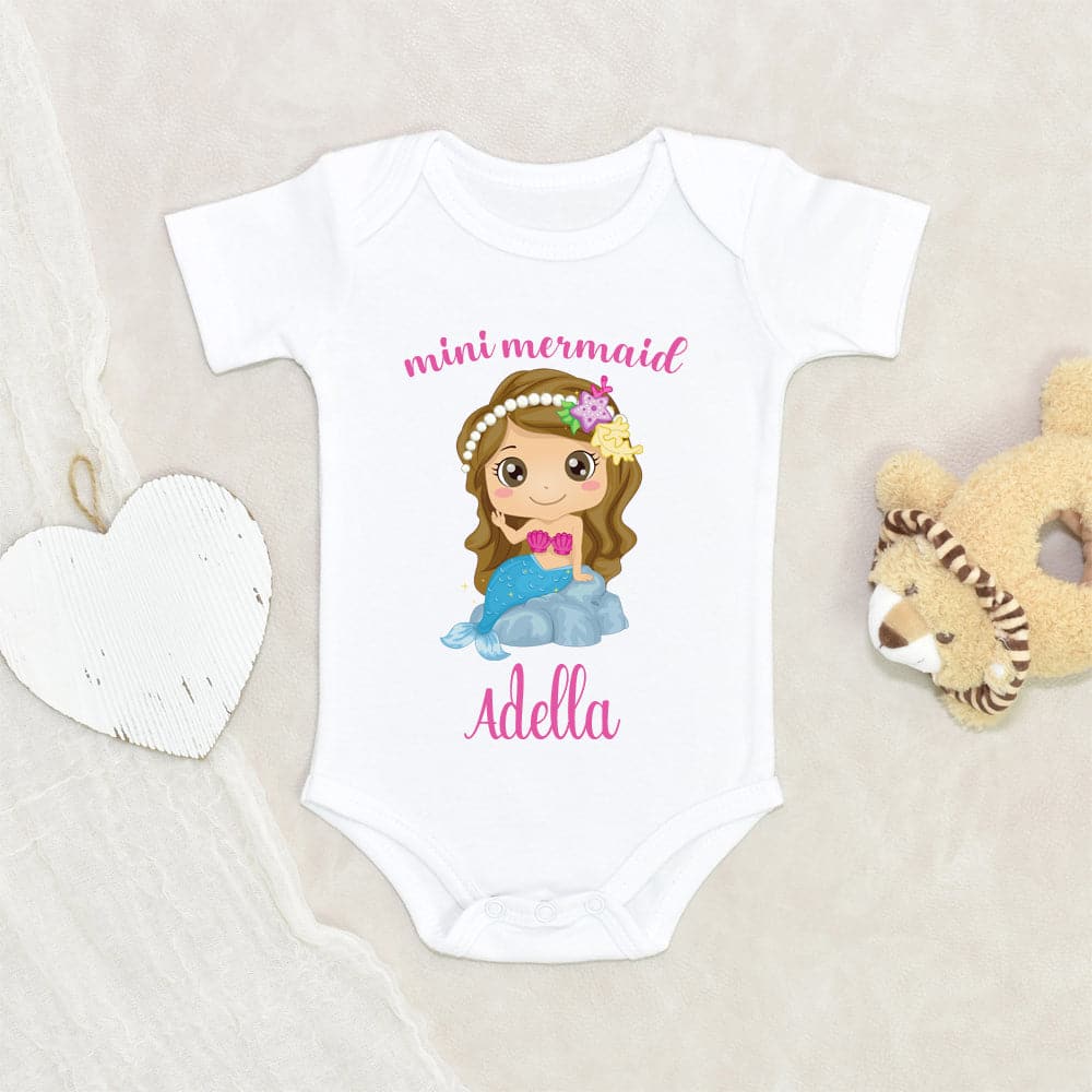 Ocean Onesie - Mermaid Themed Onesie - Mermaid Onesie - Personalized Name Onesie - Mermaid Baby Onesie