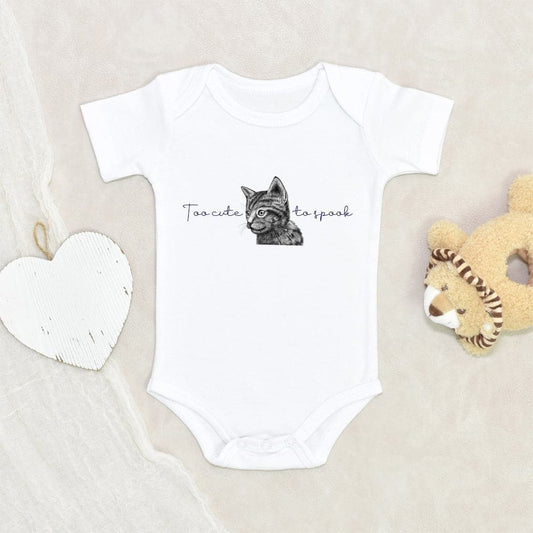 Halloween Baby Onesie - Too Cute To Spook Baby Onesie - Cat Baby Clothes - Cute Fall Onesie