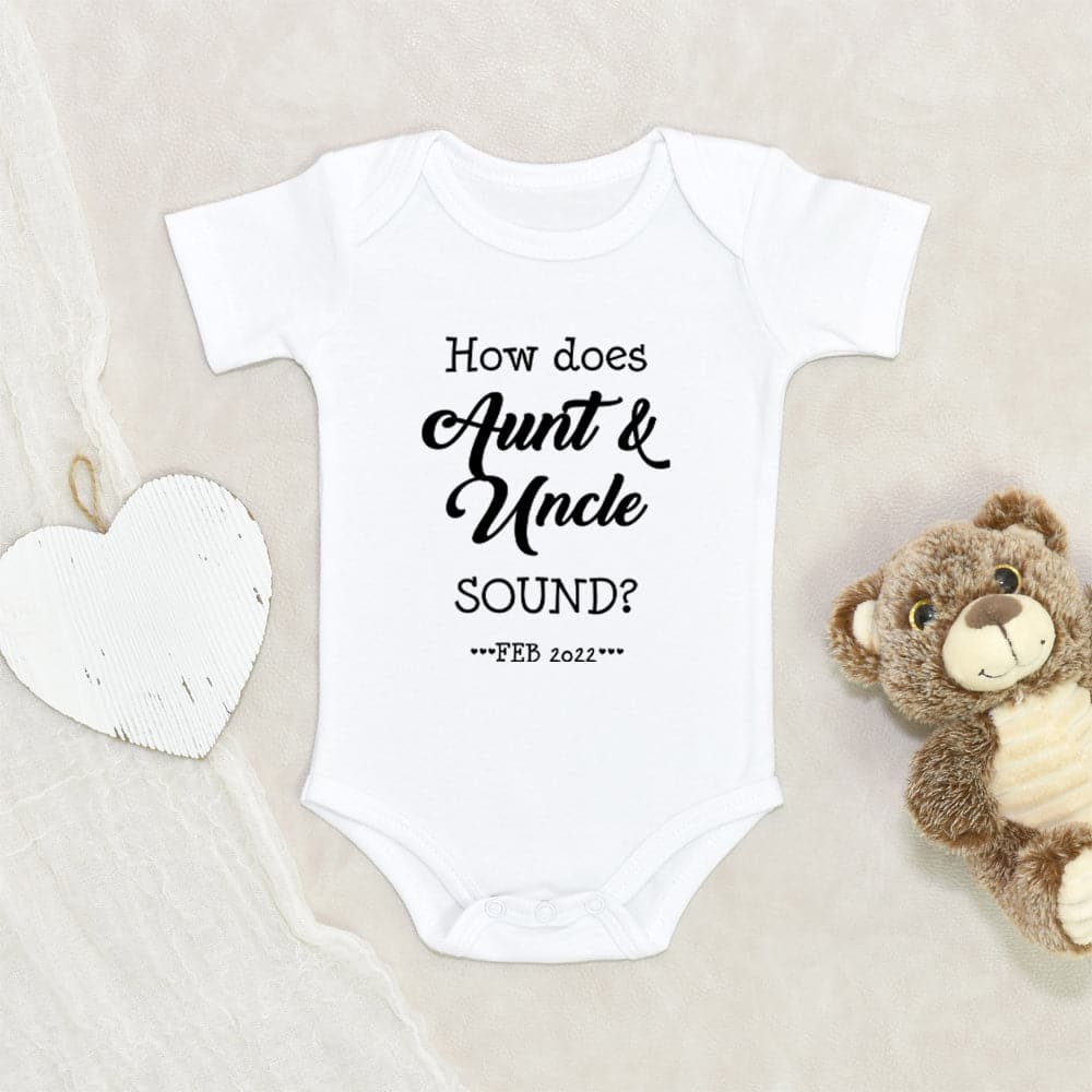 Baby Shower Gift Pregnancy Announcement Baby Onesie Aunt and Uncle Baby Onesie Pregnancy Reveal Onesie Custom Baby Announcement Onesie