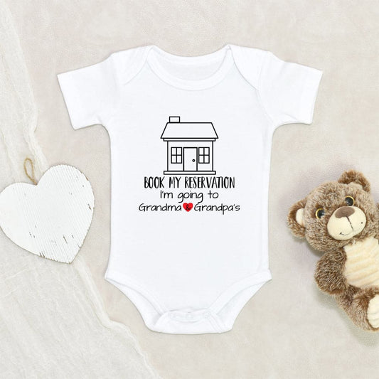 Pregnancy Announcement Baby Clothes - Birth Reveal Baby Onesie - Book My Reservation Baby Onesie - Grandparents Announcement Onesie - Funny Baby Onesie