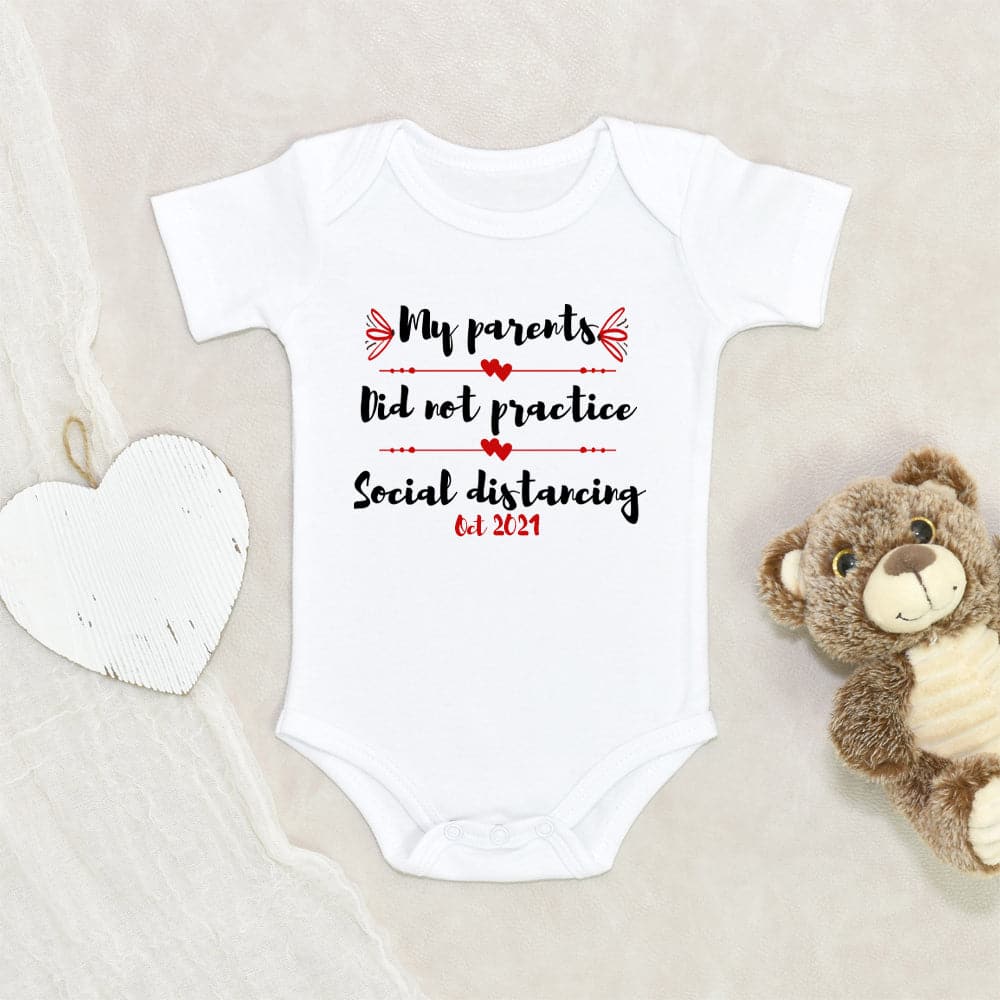 Personalized Onesie - Pregnancy Announcement Onesie - My Parents Did Not Practice Social Distancing Onesie - Social Distancing Onesie - Quarantine Baby Onesie