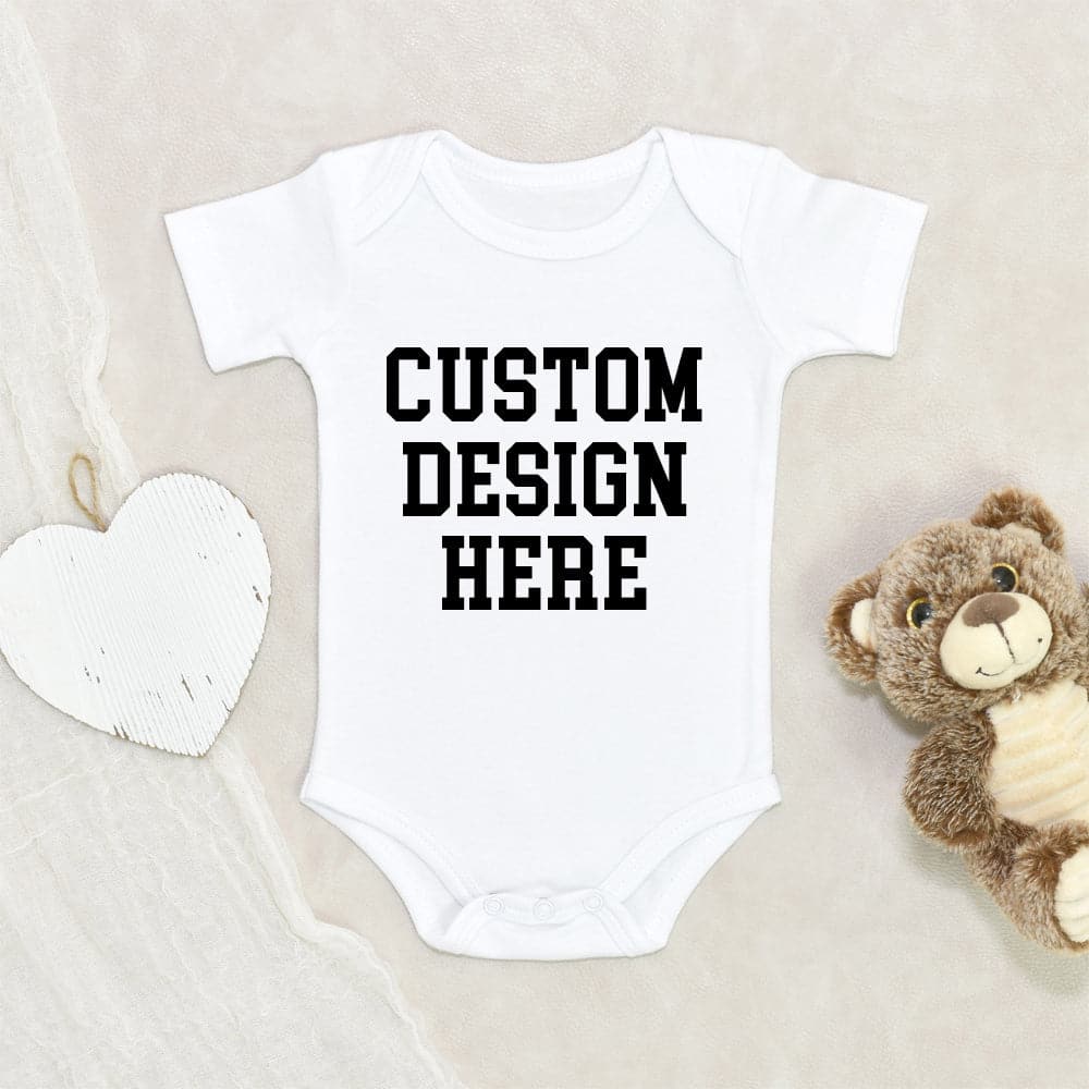 Baby Shower Gift Personalized Baby Clothes Custom Design Here Baby Onesie Custom Text Baby Onesie Personalized Baby Onesie