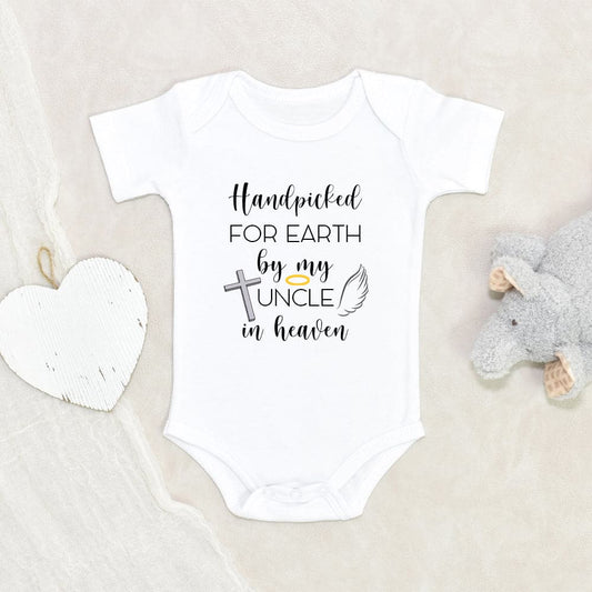Uncle In Heaven Onesie - Unisex Baby Clothes - Hand Picked For Earth Baby Onesie - Baby Shower Gift - Uncle Memorial Baby Onesie