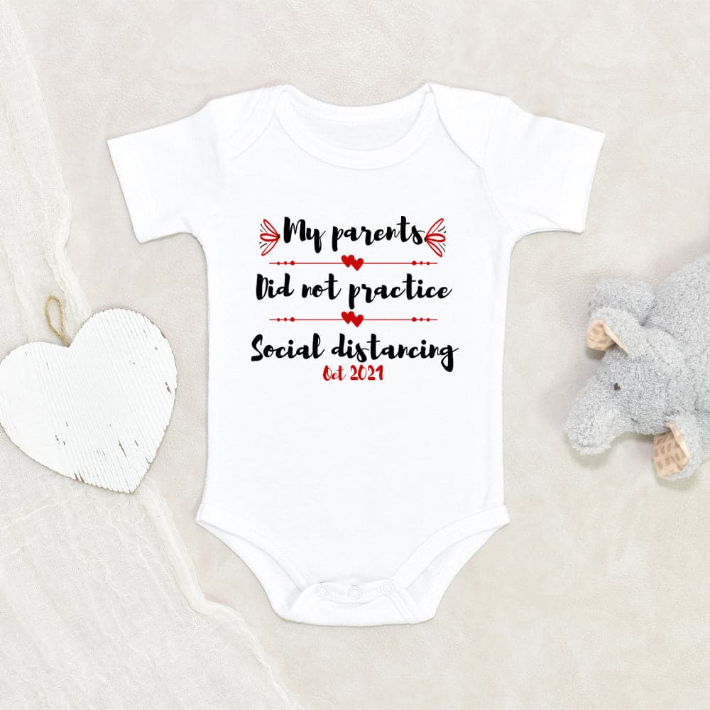 Personalized Onesie - Pregnancy Announcement Onesie - My Parents Did Not Practice Social Distancing Onesie - Social Distancing Onesie - Quarantine Baby Onesie